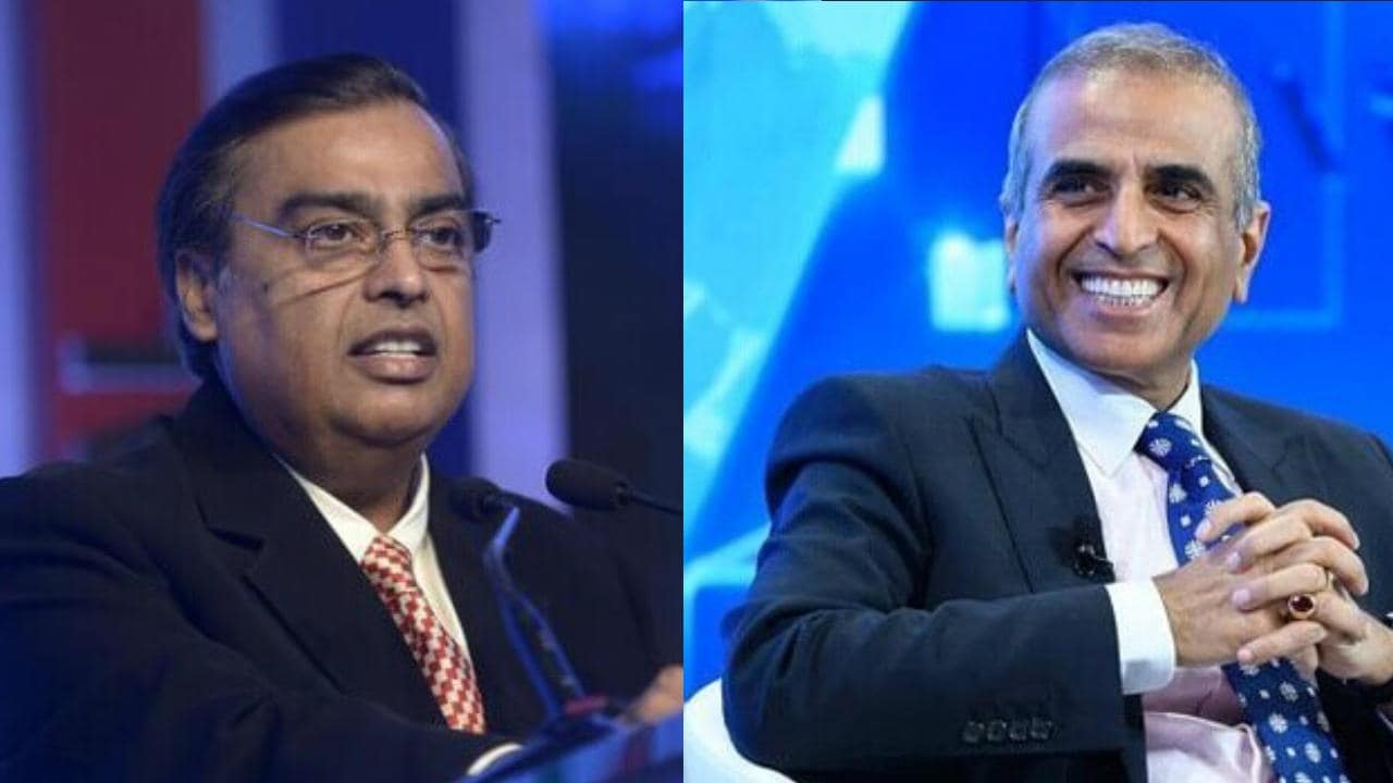 Mukesh Ambani and Sunil Mittal. Image: India Mobile Congress webiste