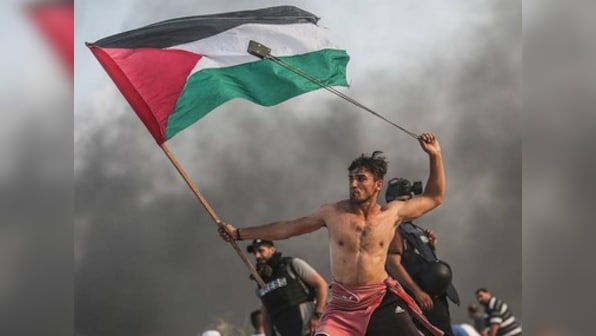 Photo of Palestinian protester goes viral: Twitterati likens him to David taking on Goliath, French Revolution painting