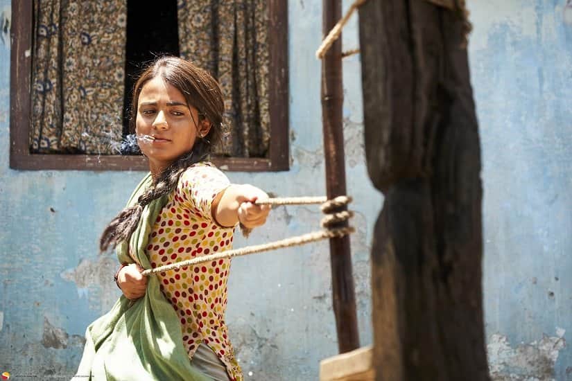 Radhika Madan in a still from Pataakha. Image via Twitter
