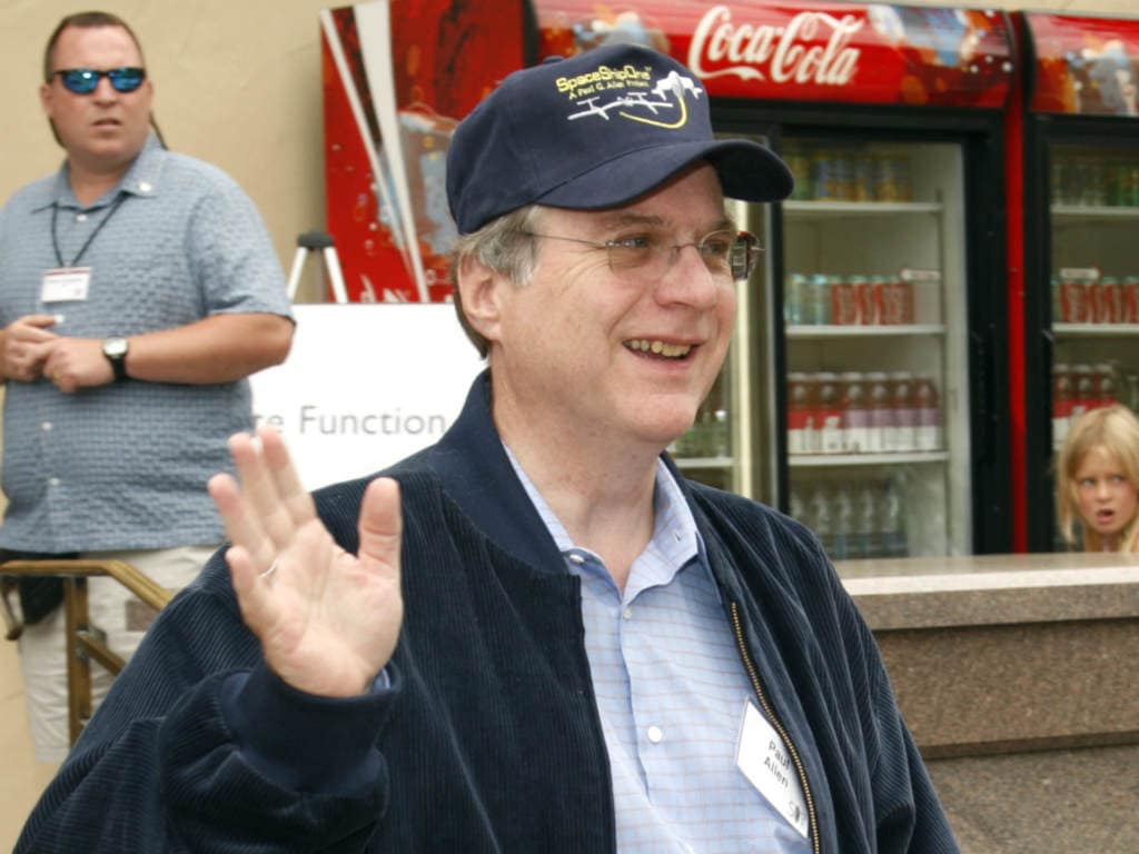 Microsoft co-founder Allen waves during lunch at Allen and Co. conference at Sun Valley Resort. Image: Reuters