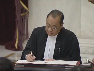 Ranjan Gogoi sworn in as 46th Chief Justice of India: Ram Nath Kovind administers oath; Narendra Modi present at ceremony Ranjan Gogoi sworn in as 46th Chief Justice of India: Ram Nath Kovind administers oath; Narendra Modi present at ceremony