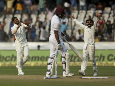India vs West Indies 2018: Umesh Yadav's maiden 10-wicket haul helps hosts demolish Windies, sweep Test series India vs West Indies 2018: Umesh Yadav's maiden 10-wicket haul helps hosts demolish Windies, sweep Test series
