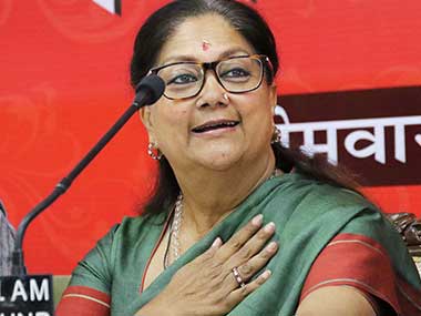 Rajasthan polls: Congress fielded Manvendra Singh against me as it couldn't find anyone else, says Vasundhara Raje Rajasthan polls: Congress fielded Manvendra Singh against me as it couldn't find anyone else, says Vasundhara Raje
