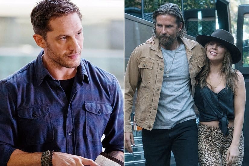 Stills from Venom (L) and A Star is Born. Image via Twitter