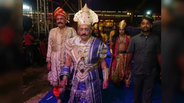Royal attire and moustache: Union minister Harsh Vardhan plays King Janak in Ramleela at Red Fort