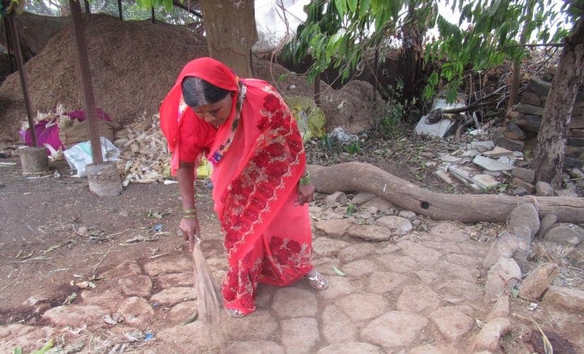 Padmini Sawant lives in a joint family of 10, and has four cows to look after. "We have set aside fodder for the next two months, but I wonder what we are going to do once the summers kick in." Image by: Parth MN/Firstpost