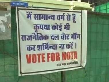Ahead of Madhya Pradesh polls, general category voters protest caste-based politics, put up hoardings in support of NOTA