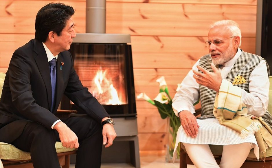 Shinzo Abe hosted Modi at his personal villa near Lake Kawaguchi in Yamanashi. Modi is the first foreign leader to be invited to the villa. Twitter/@MEAIndia Shinzo Abe hosted Modi at his personal villa near Lake Kawaguchi in Yamanashi. Modi is the first foreign leader to be invited to the villa. Twitter/@MEAIndia