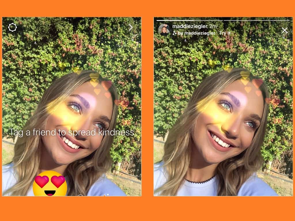 Instagram's new Kindness face filter.