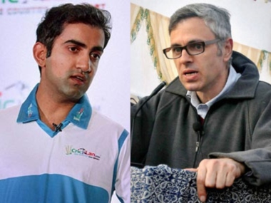 Gautam Gambhir, Omar Abdullah engage in heated war of words on Twitter over killing of militant Manan Wani Gautam Gambhir, Omar Abdullah engage in heated war of words on Twitter over killing of militant Manan Wani
