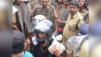 Sabarimala protests day 3: Two women abandon visit to shrine, third stopped at Pamba as cops plead helplessness