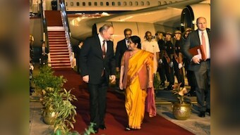 Sushma Swaraj receives Vladamir Putin; India, Russia to sign $5-billion deal on S-400 air defence systems