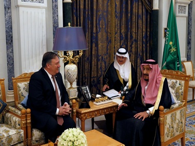 Mike Pompeo meets Saudi Arabian king in Riyadh over disappearance of journalist Jamal Khashoggi Mike Pompeo meets Saudi Arabian king in Riyadh over disappearance of journalist Jamal Khashoggi