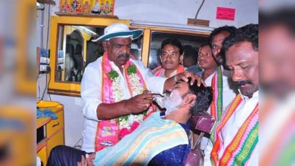 Election campaign: TRS justifies spoon-feeding, bathing voters and other strange tactics as strategy to gain media attention
