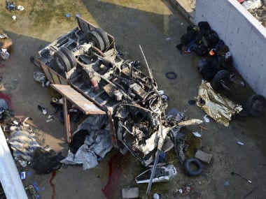 Truck traveling in a truck in the western province of Izmir rolled over off a bridge. ANI
