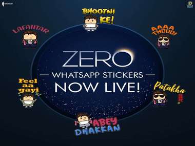 ZERO ko WhatsApp stickers ki ‘Feel aa gayi’ – The first ever Indian Film to launch the WhatsApp sticker pack! ZERO ko WhatsApp stickers ki ‘Feel aa gayi’ – The first ever Indian Film to launch the WhatsApp sticker pack!
