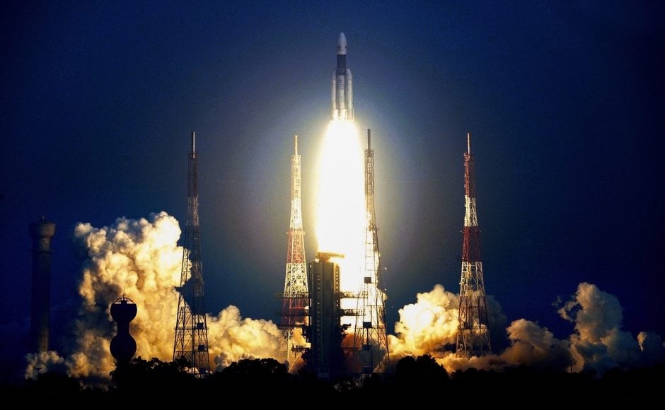 The GSLV-MkIII, weighing 640 tonnes and 43.4 metres tall, blasted off at 5.08 pm on 14 November 2018. PTI The GSLV-MkIII, weighing 640 tonnes and 43.4 metres tall, blasted off at 5.08 pm on 14 November 2018. PTI