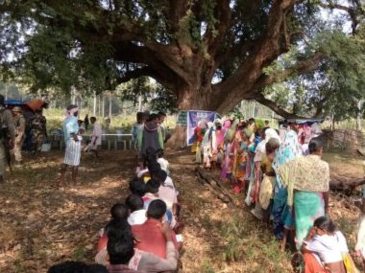 Chhattisgarh's Naxal belt votes in phase one; 56.58% turnout recorded till 4.30 pm; insurgents attempt to disrupt process