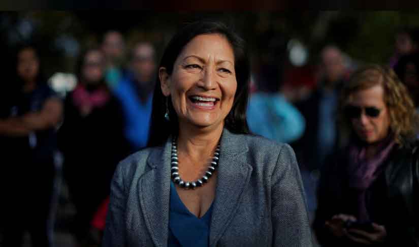 US Democratic Congressional candidate Deb Haaland campaigns in Albuquerque, New Mexico. Reuters