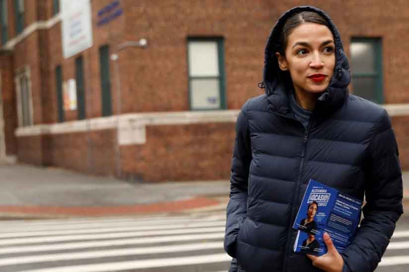 Democratic Congressional candidate Alexandri Ocasio-Cortez campaigns in New York City. Reuters 