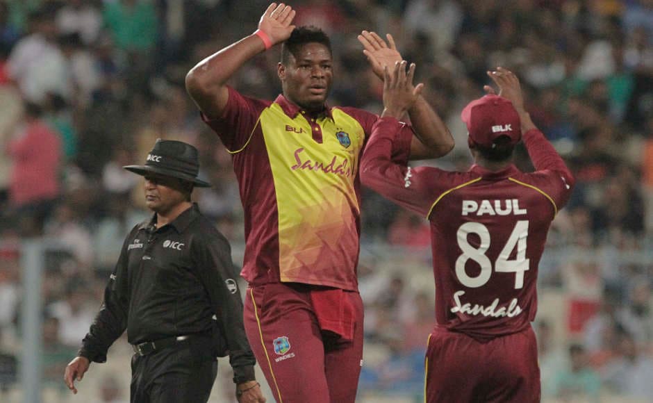 West Indies' debutant Oshane Thomas looked the best bowler for the visitors on Sunday as the 21-year-old went on to pick wickets of openers Rohit Sharma (6) and Shikhar Dhawan (3) and made the small target look like a massive one for Indians. AP West Indies' debutant Oshane Thomas looked the best bowler for the visitors on Sunday as the 21-year-old went on to pick wickets of openers Rohit Sharma (6) and Shikhar Dhawan (3) and made the small target look like a massive one for Indians. AP
