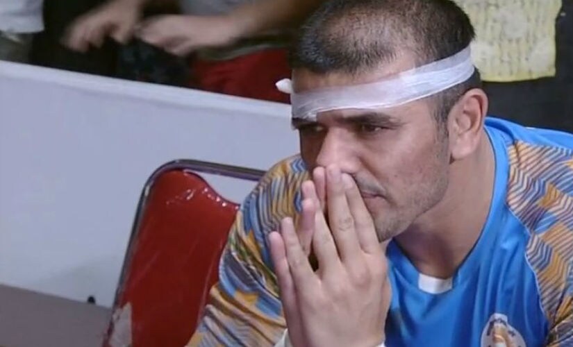 Ajay Thakur sits in disbelief after Iran beat India in the semi-finals of the 2018 Asian Games. Image Courtesy: SNPS