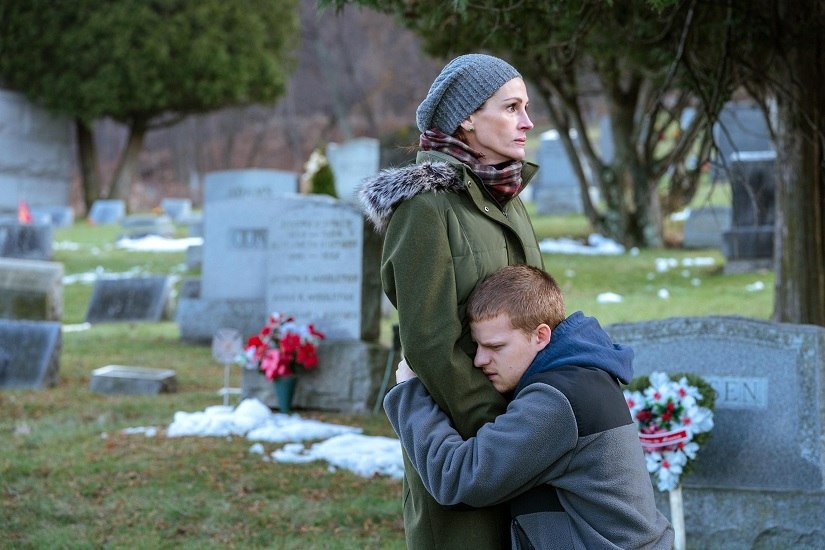Julia Roberts and Lucas Hedges in Ben is Back. Image via Twitter