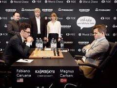 Magnus Carlsen and Fabiano Caruana play to quiet Game 11 draw – as