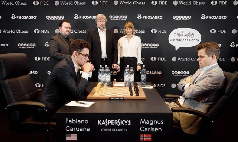 World Chess Championship: Magnus Carlsen, Fabiano Caruana agree to a tepid  draw in shortest game of the match in Game 11-Sports News , Firstpost