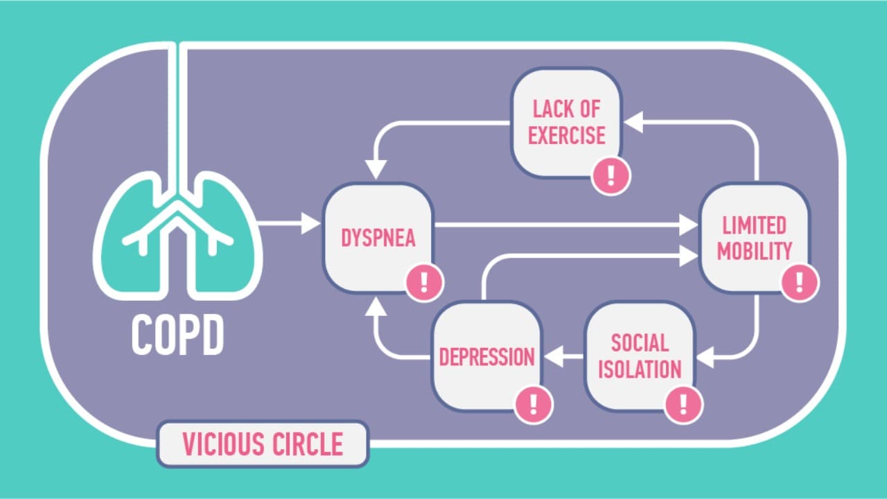 The vicious cycle of COPD. Image courtesy: Hit Consult