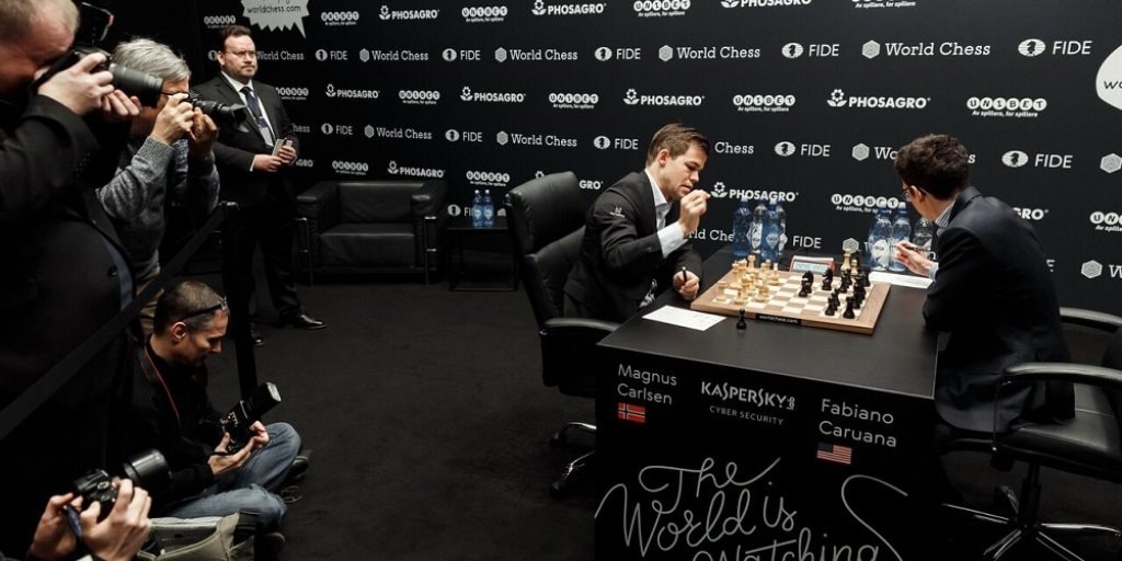 World Chess Championship: Magnus Carlsen, Fabiano Caruana agree to a tepid  draw in shortest game of the match in Game 11-Sports News , Firstpost