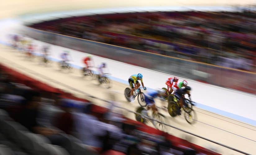 Cycling Track - 2018 Asian Games - Men’s Omnium - Points Race - Jakarta International Velodrome - Jakarta, Indonesia - August 30, 2018 - Athletes compete. REUTERS/Athit Perawongmetha - HP1EE8U0X0MQ5