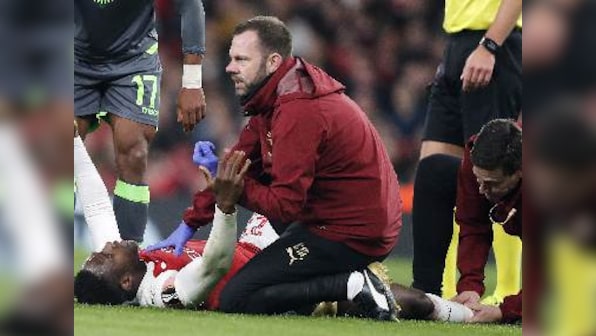 Europa League: Arsenal's Danny Welbeck still in hospital after suffering 'significant' ankle injury against Sporting Lisbon