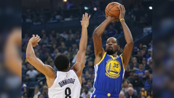 NBA: Kevin Durant shines as Stephen Curry-less Warriors brush aside Nets; LeBron James guides Lakers to easy win over Kings