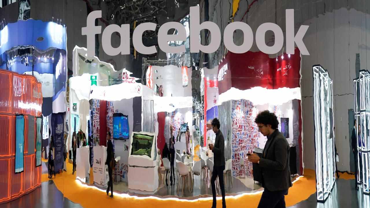 FILE PHOTO: A Facebook sign at the National Exhibition and Convention Center in Shanghai, China November 5, 2018. REUTERS/Aly Song/File Photo