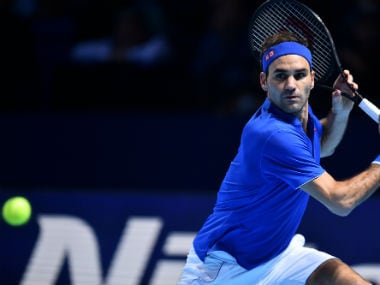 Roger Federer in action at the ATP Finals in London. AFP