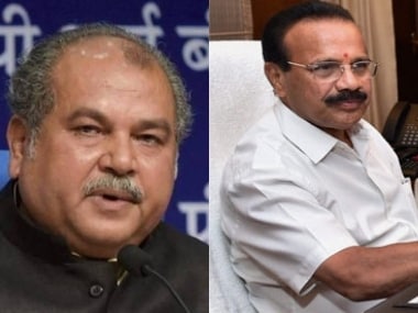 File image of Union Ministers Narendra Singh Tomar and DV Sadananda Gowda. PTI