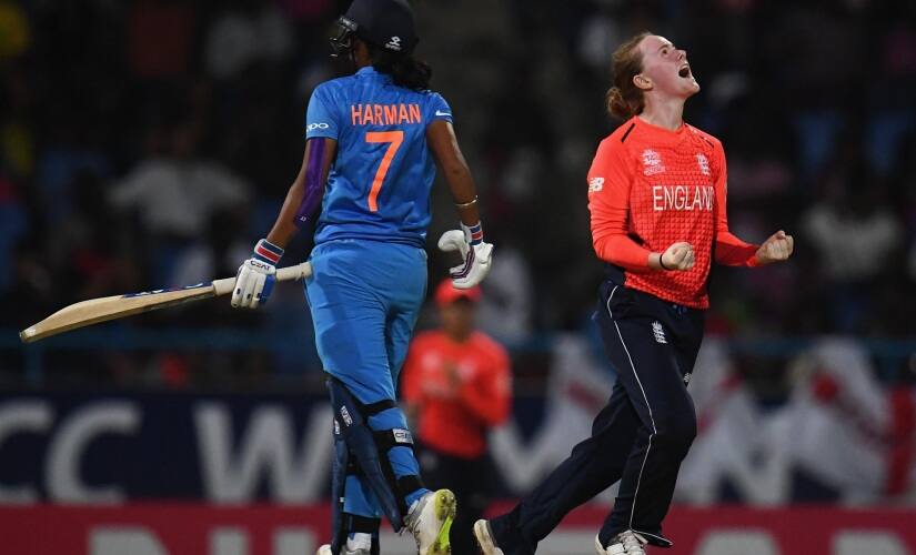 Indian captain Harmanpreet Kaur was dismissed by Kirstie Gordon for 16 off 20 balls in the semi-final clash. ICC