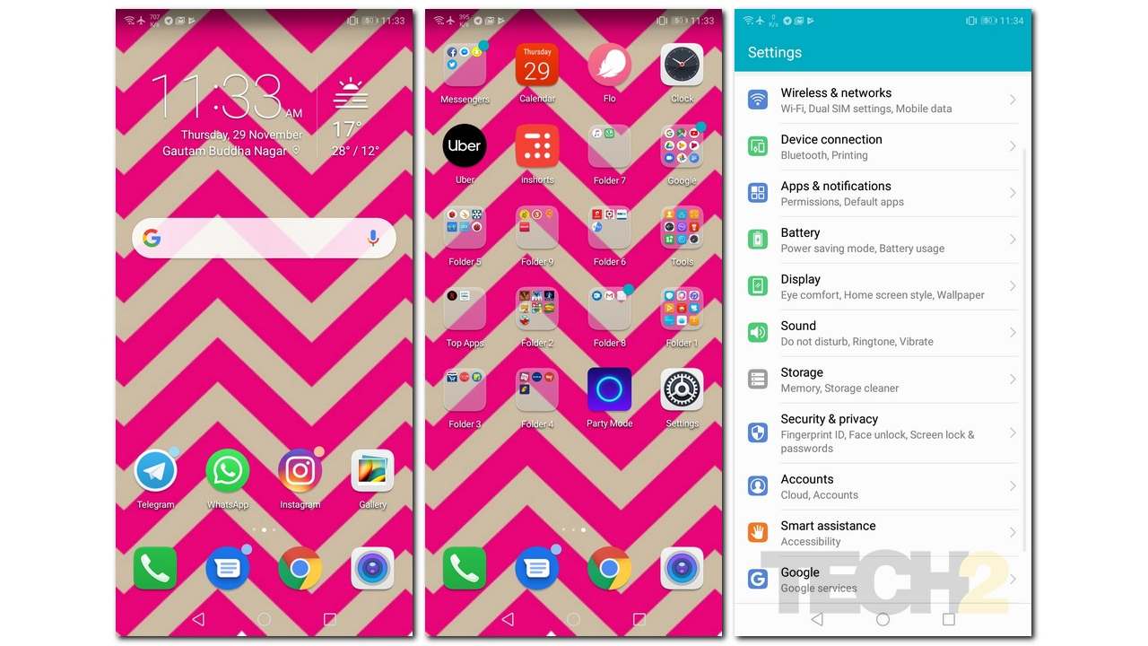 The standard EMUI interface.