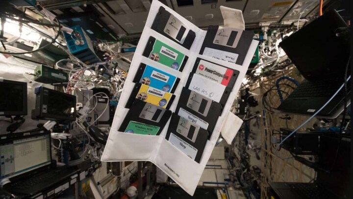 ISS crew member finds locker filled with vintage floppy-disks from past missions