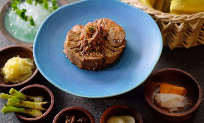 Jackfruit, roti and pickles