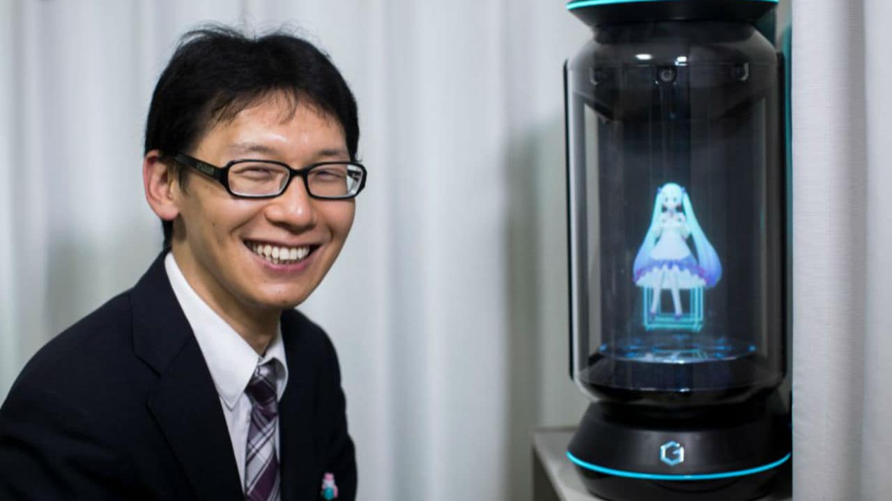 None of Akihiko Kondo's relatives attended his wedding to a hologram of virtual reality singer Hatsune Miku. Image: AFP