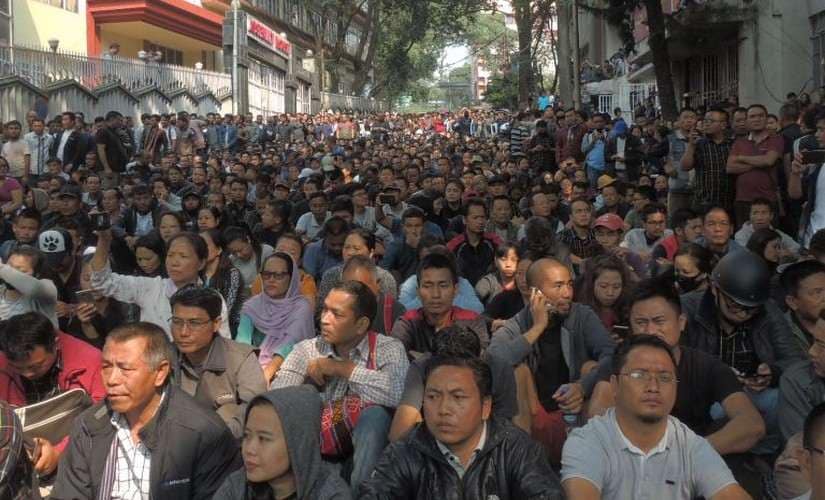 NGOs organising protests in Aizawl. Henry L Khojol/101Reporters