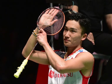 Kento Momota won his eighth title of the year. AFP