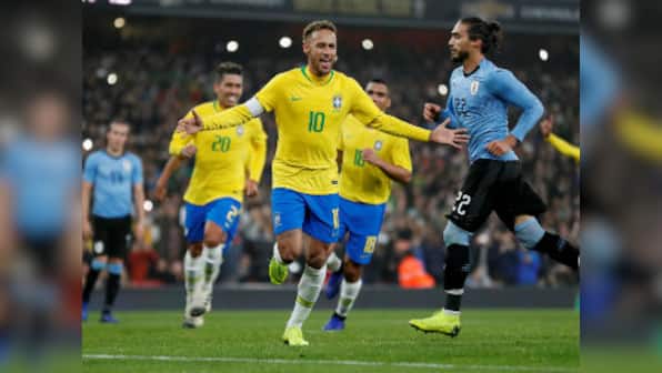 International friendlies: Disputed Neymar penalty fires Brazil to narrow win over Uruguay in feisty South American clash