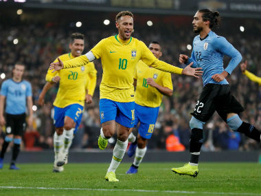 International friendlies: Disputed Neymar penalty fires Brazil to narrow win over Uruguay in feisty South American clash International friendlies: Disputed Neymar penalty fires Brazil to narrow win over Uruguay in feisty South American clash