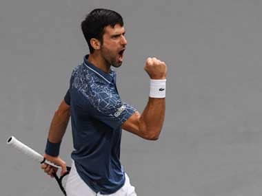 Novak Djokovic at the Paris Masters. AFP