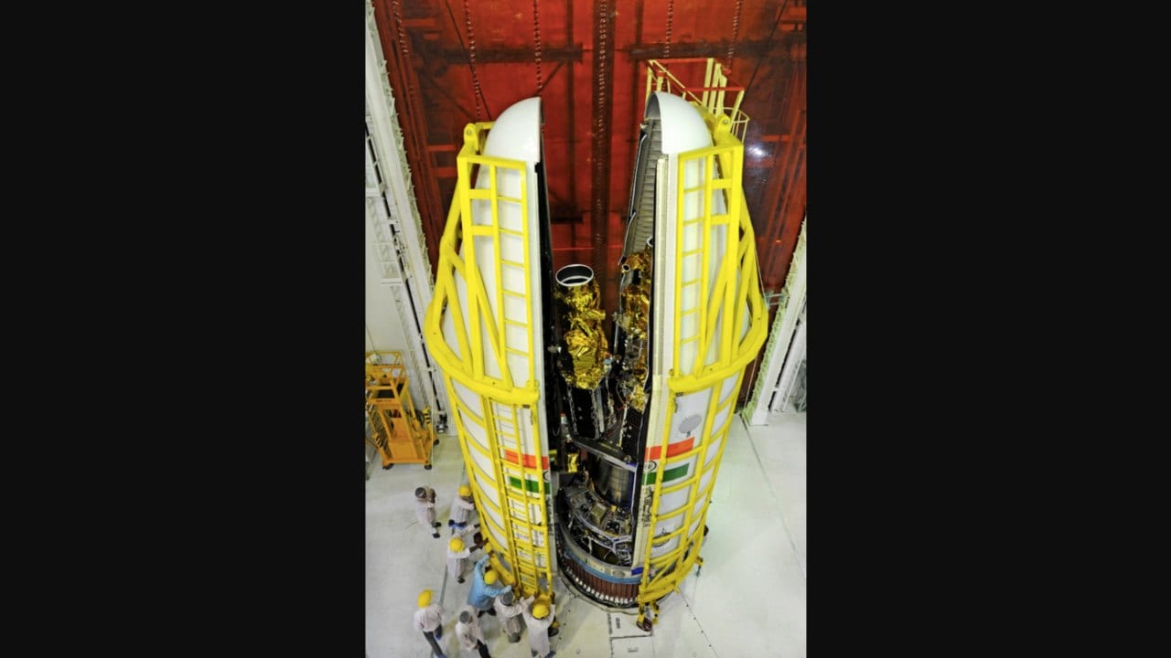 PSLV's Payload Fairing and Heat Shield. Image courtesy: ISRO