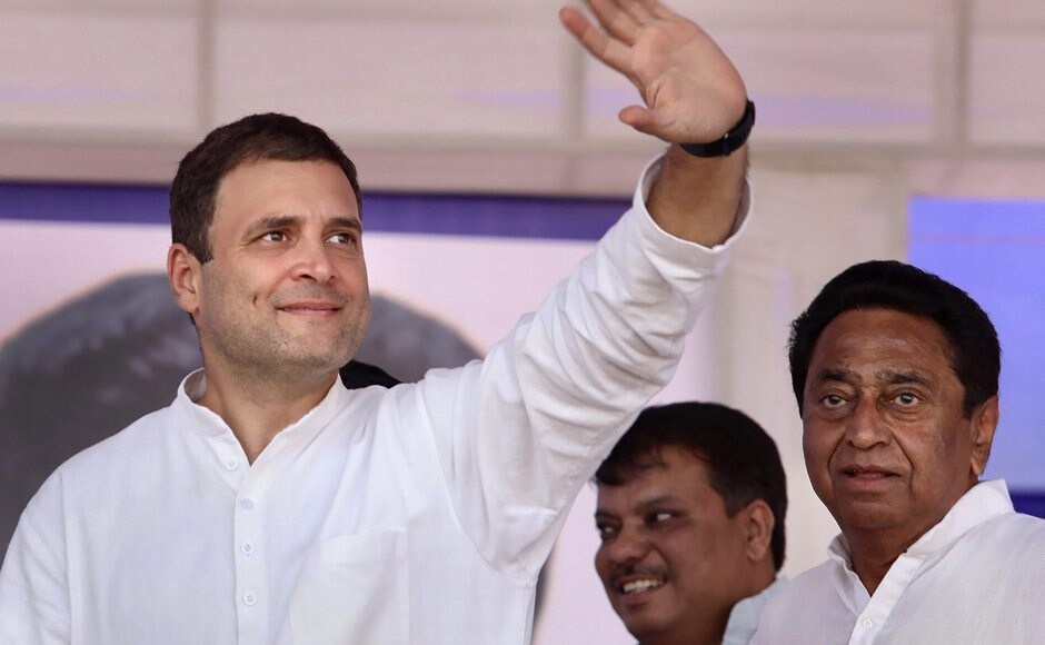 Rahul addressed a public meeting at the Dhar district in the poll-bound state. PTI Rahul addressed a public meeting at the Dhar district in the poll-bound state. PTI
