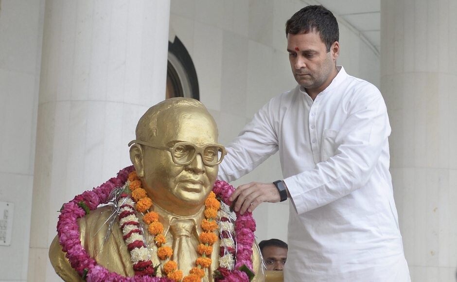 Rahul offered floral tributes to BR Ambedkar at the late leader's birthplace in Mhow. PTI Rahul offered floral tributes to BR Ambedkar at the late leader's birthplace in Mhow. PTI